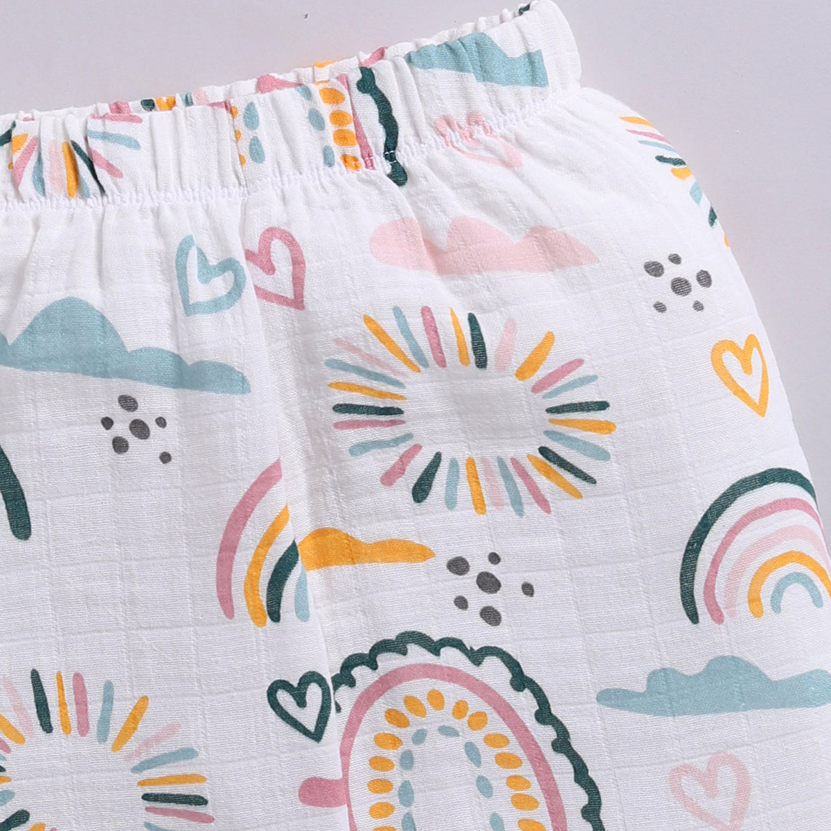 Rainbow Print Organic Muslin Classic Collar PJ Set