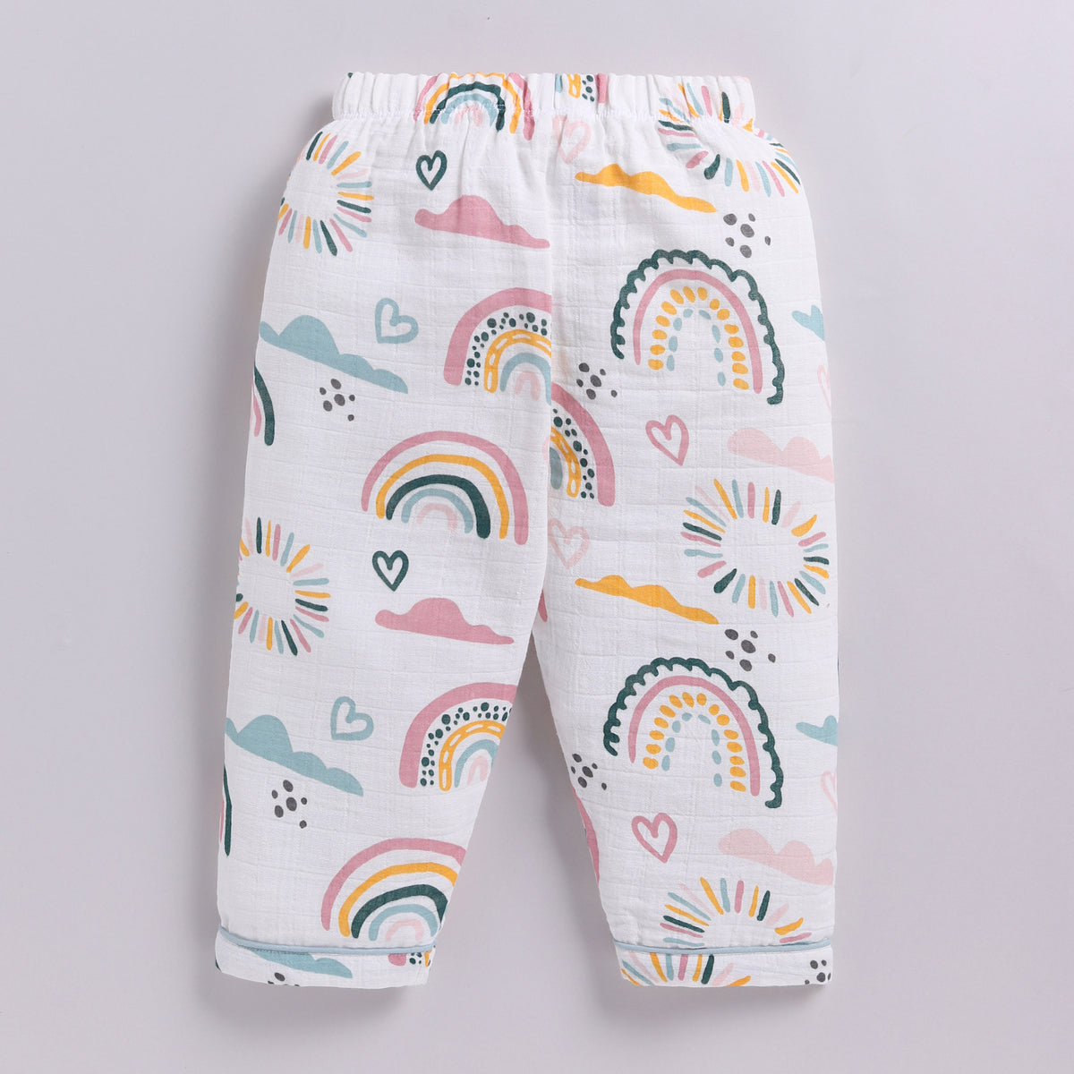 Rainbow Print Organic Muslin Classic Collar PJ Set