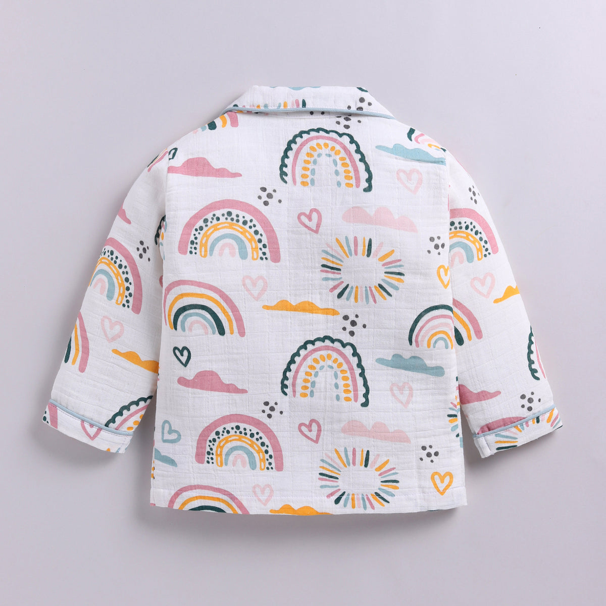 Rainbow Print Organic Muslin Classic Collar PJ Set
