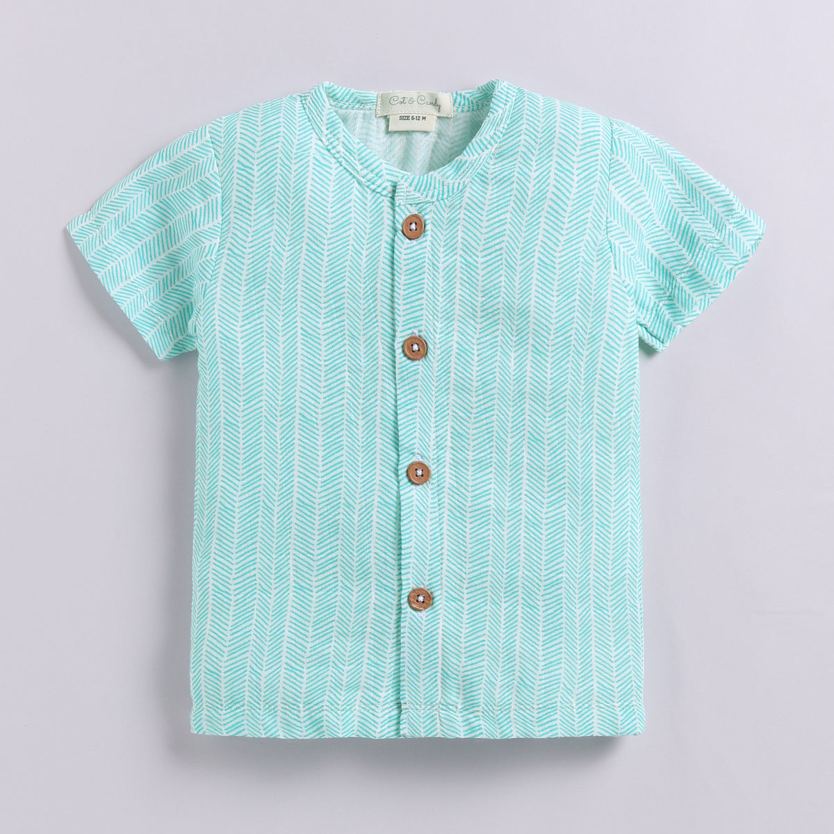 Green Check print Organic Muslin Jabla Set