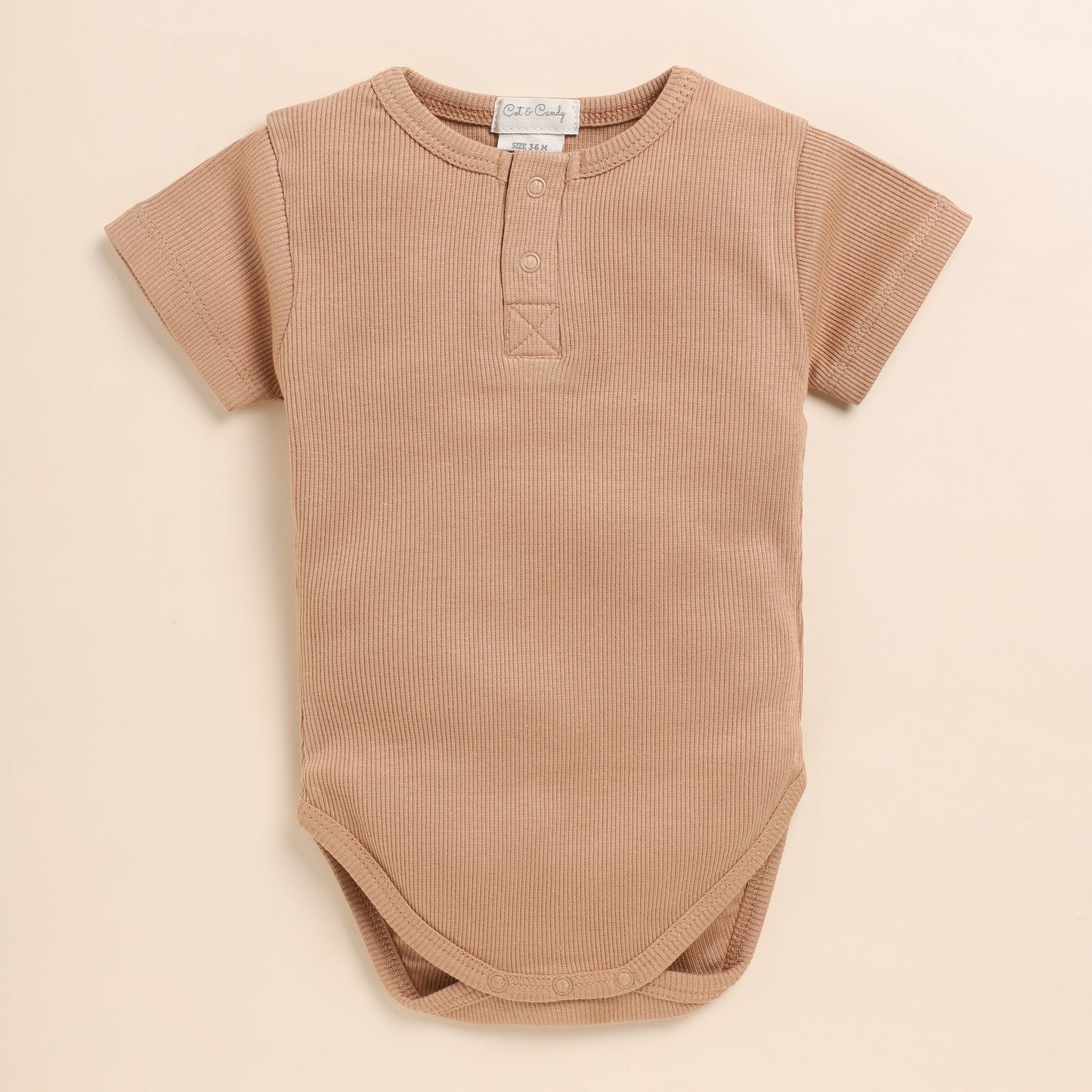Camel Organic Short Sleeve Bodysuit