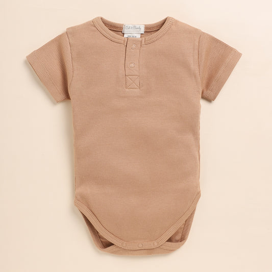 Camel Organic Short Sleeve Bodysuit