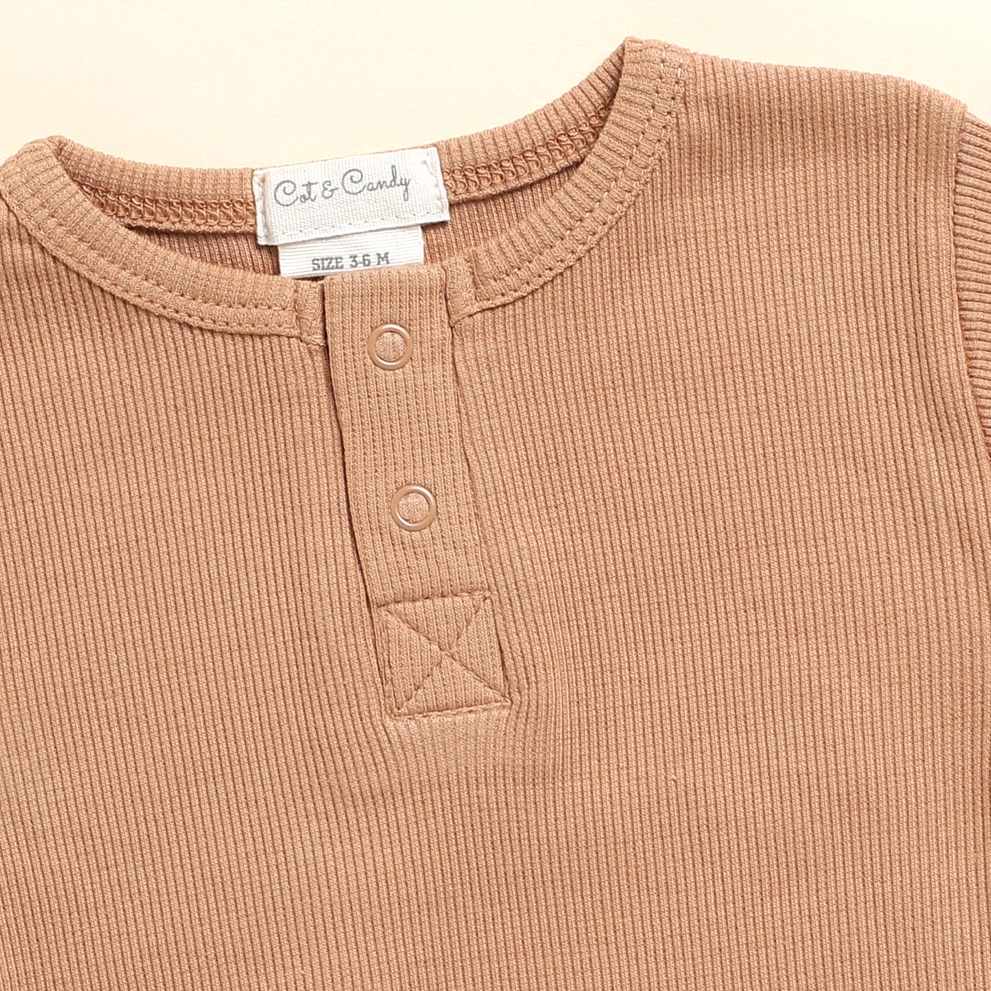 Camel Organic Short Sleeve Bodysuit