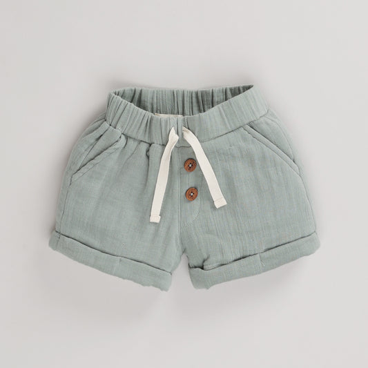 Sage Organic Muslin Turn-up Shorts