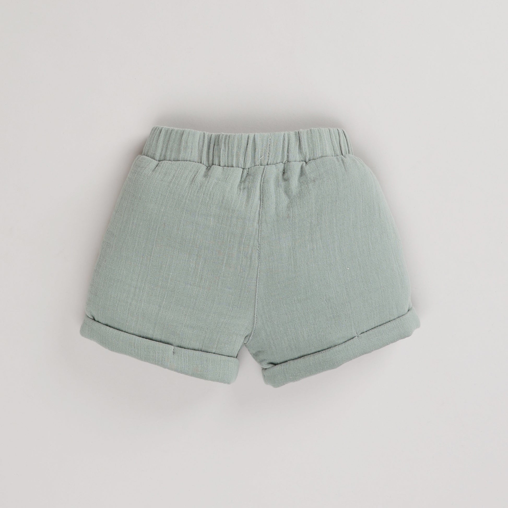 Sage Organic Muslin Turn-up Shorts 0-18 months baby
