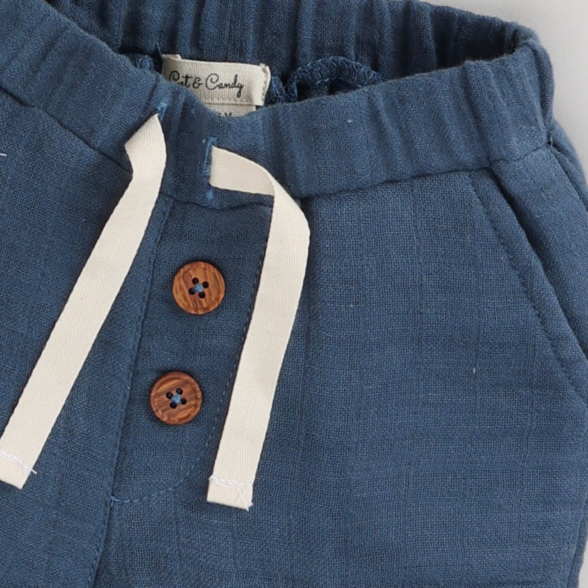 Denim Organic Muslin Turn-up Shorts 3-6 months baby