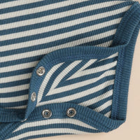 Load image into Gallery viewer, Long Sleeve Bodysuit - Teal Stripe
