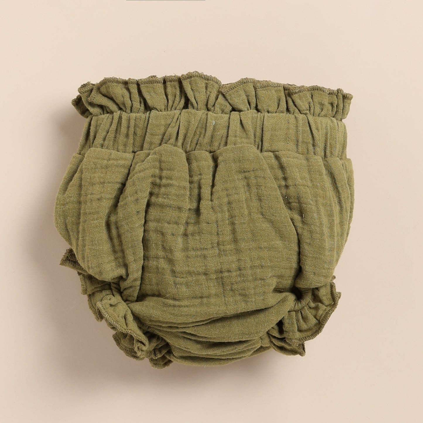 Milk + Olive Organic Muslin Sleeveless Frill Top With Bloomer Set