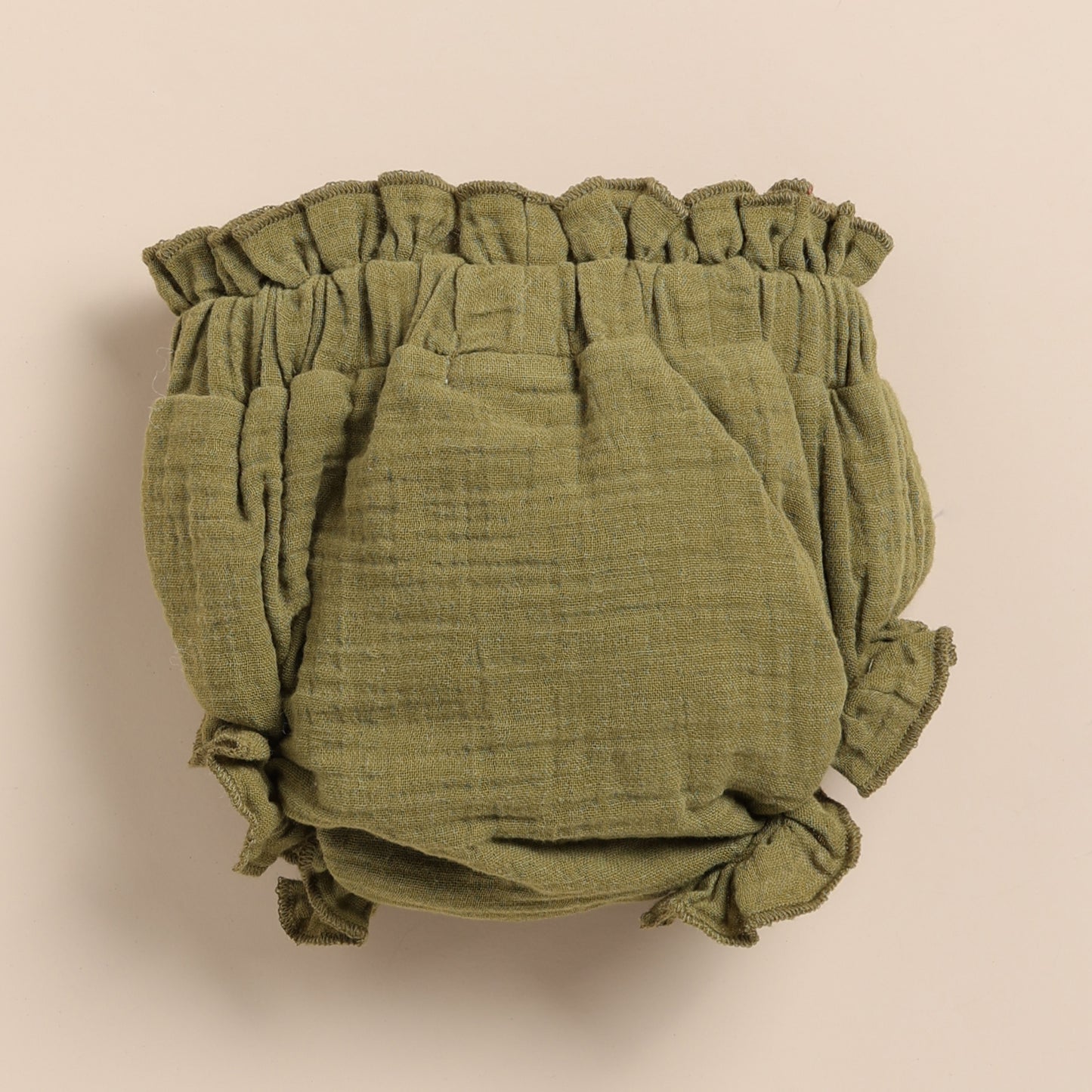 Milk + Olive Organic Muslin Sleeveless Frill Top With Bloomer Set