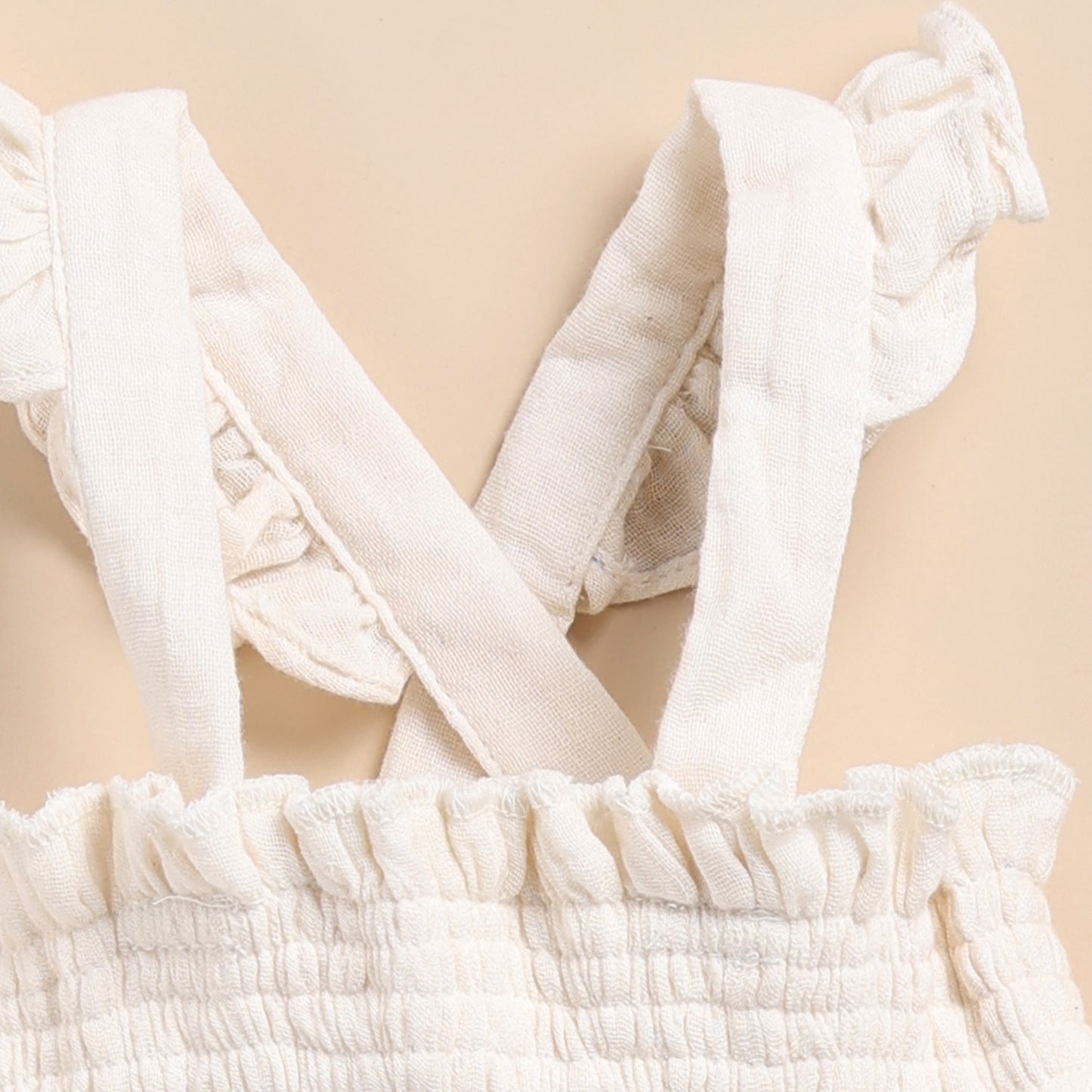 Milk + Olive Organic Muslin Sleeveless Frill Top With Bloomer Set