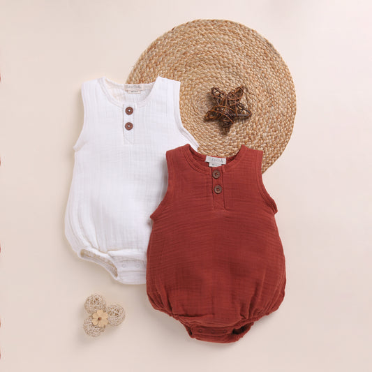 White + Picante Organic Muslin Bubble Romper