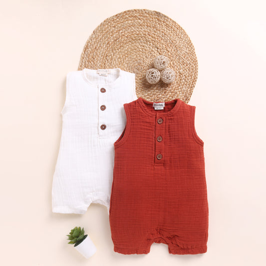 Milk + Picante Organic Muslin Half Romper