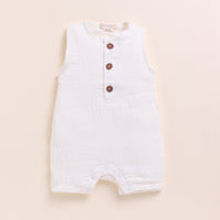 Load image into Gallery viewer, Milk + Olive Organic Muslin Half Romper
