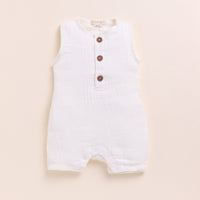 Load image into Gallery viewer, Milk + Picante Organic Muslin Half Romper
