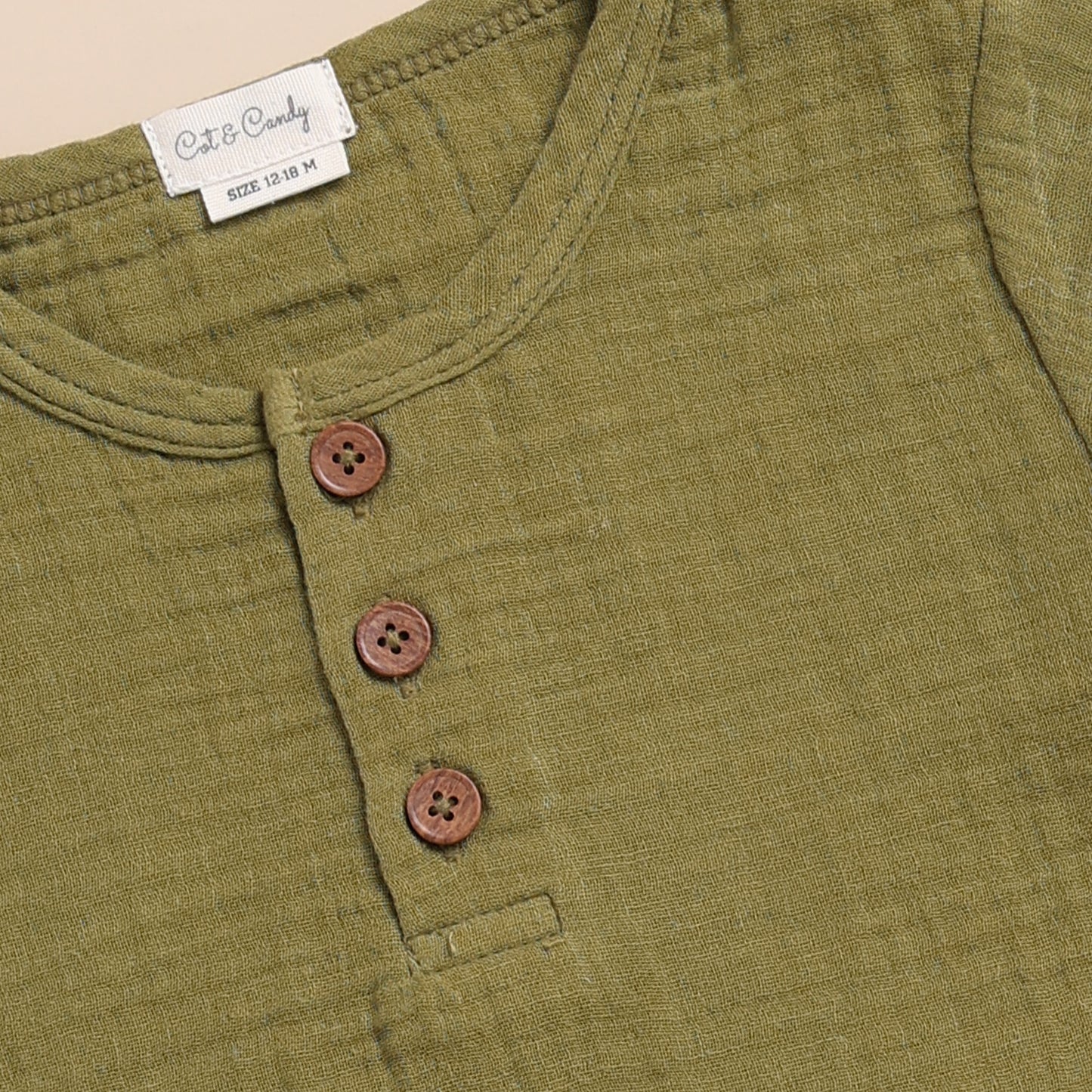 Organic Muslin Short Sleeve Henley T-Shirt