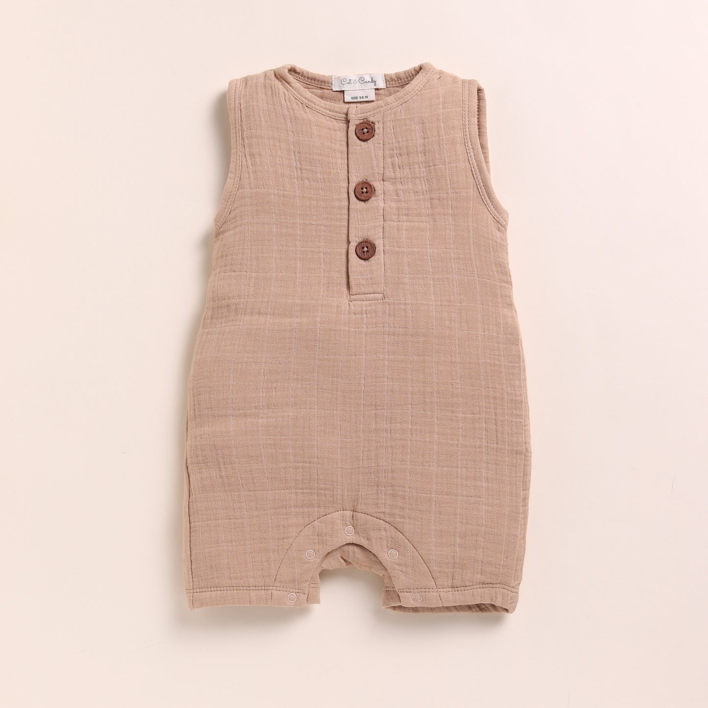 Latte + Picante Organic Muslin Half Romper