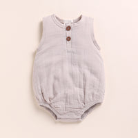 Load image into Gallery viewer, Oatmeal + Picante Organic Muslin Bubble Romper
