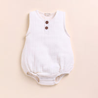 Load image into Gallery viewer, White + Picante Organic Muslin Bubble Romper
