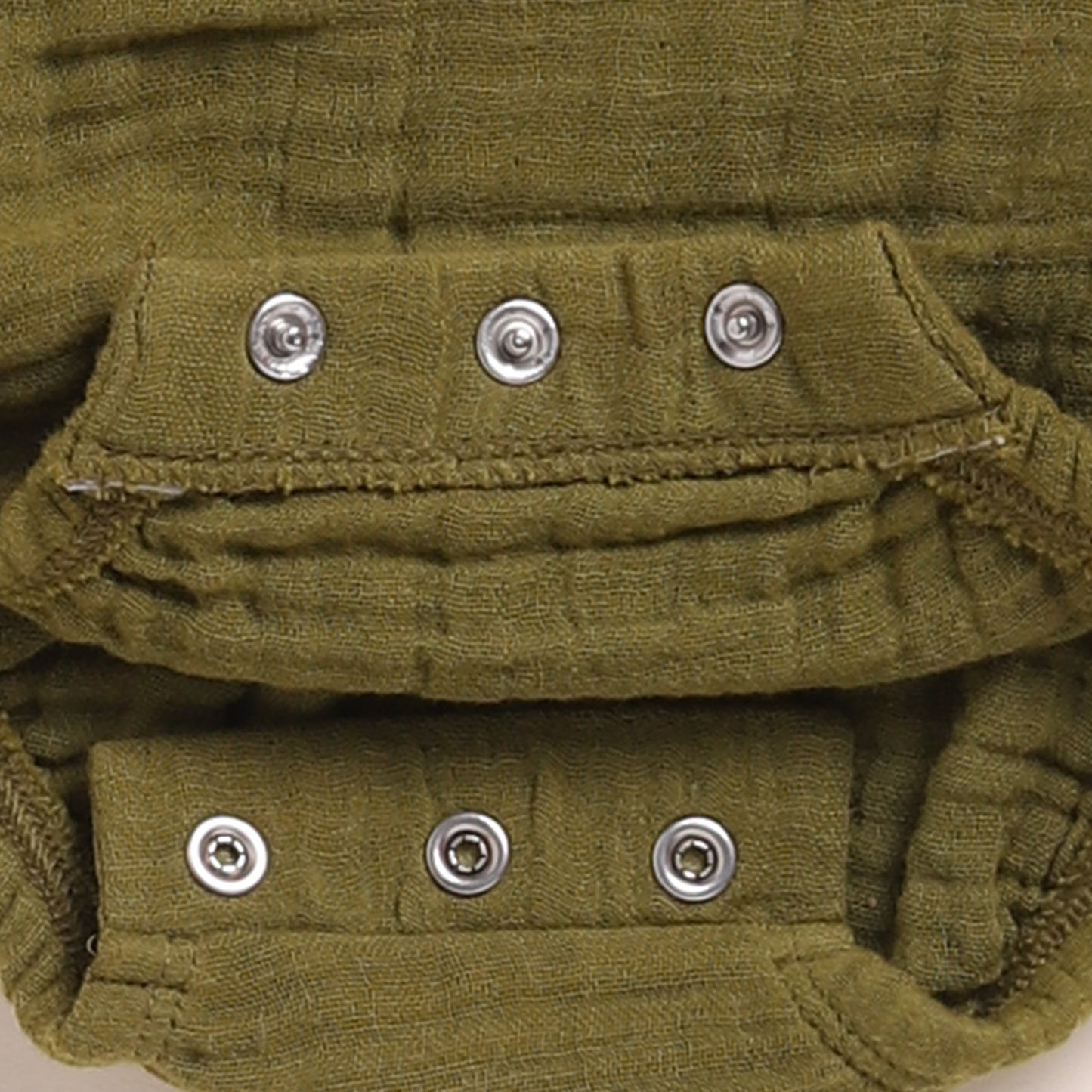 Latte + Olive Organic Muslin Bubble Romper