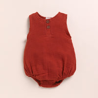 Load image into Gallery viewer, Oatmeal + Picante Organic Muslin Bubble Romper
