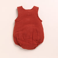 Load image into Gallery viewer, White + Picante Organic Muslin Bubble Romper
