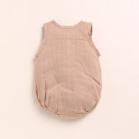 Load image into Gallery viewer, Latte + Olive Organic Muslin Bubble Romper
