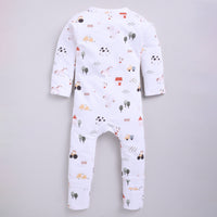 Load image into Gallery viewer, Farm Animal print collection Organic cotton full sleeve Zipsuit for baby boy
