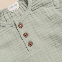 Load image into Gallery viewer, Organic Muslin Long Sleeve Henley T-Shirt
