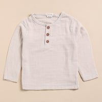 Load image into Gallery viewer, Organic Muslin Long Sleeve Henley T-Shirt
