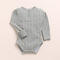 Load image into Gallery viewer, Sage + Mineral Gingham Organic Long Sleeve Bodysuits - Pack of 2
