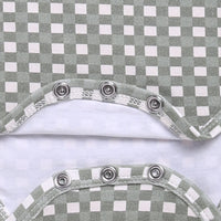 Load image into Gallery viewer, Sage + Mineral Gingham Organic Long Sleeve Bodysuits - Pack of 2
