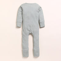 Load image into Gallery viewer, Sage + Mineral Gingham Organic Zipsuits Pack Of 2
