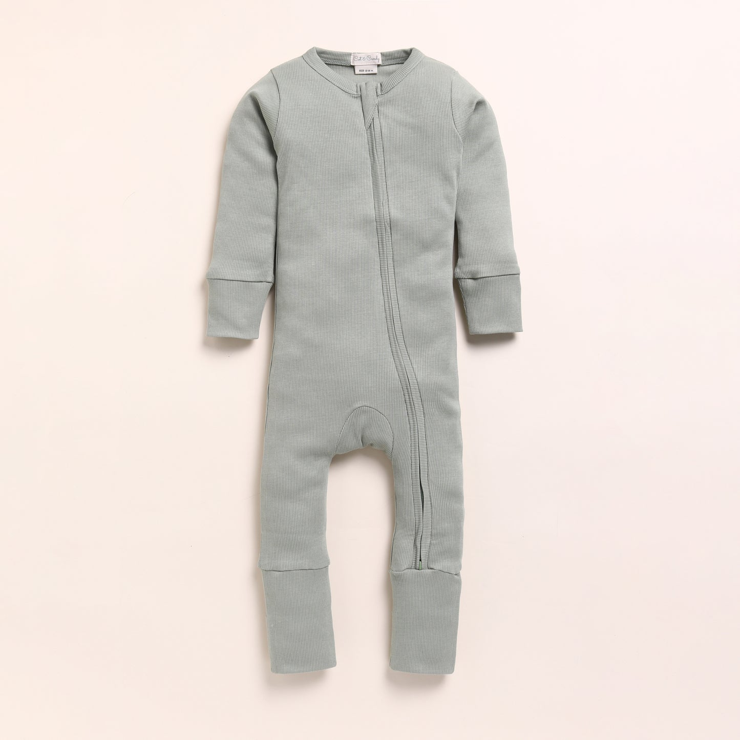 Sage + Mineral Gingham Organic Zipsuits Pack Of 2