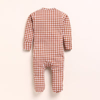 Load image into Gallery viewer, Ginger + Ginger Gingham Organic Zipsuits Pack Of 2
