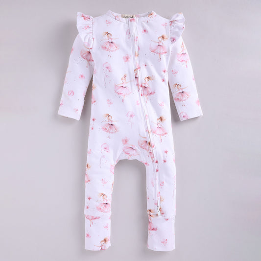 Ballerina Organic Zipsuit with Frill