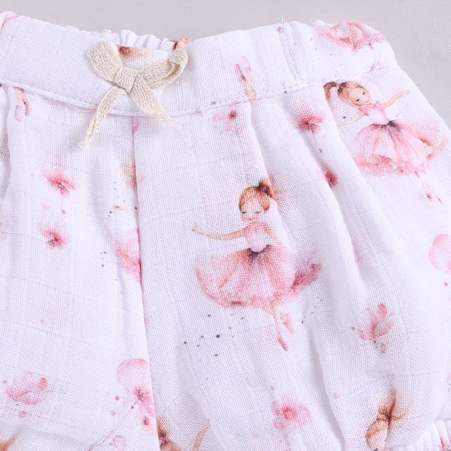 Bellerina Print Organic Muslin Frill Top With Bloomers