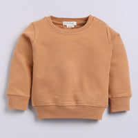 Load image into Gallery viewer, Shop biscuit color organic fleece oversized sweatshirt for your 6-12 months baby - CotandCandyBaby
