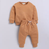 Load image into Gallery viewer, Get biscuit color organic fleece Sweatshirt &amp; jogger set for your 12-18 months baby - CotandCandyBaby
