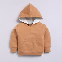 Load image into Gallery viewer, Order biscuit color organic fleece hoodie &amp; jogger set for your 2-3 years baby - CotandCandyBaby
