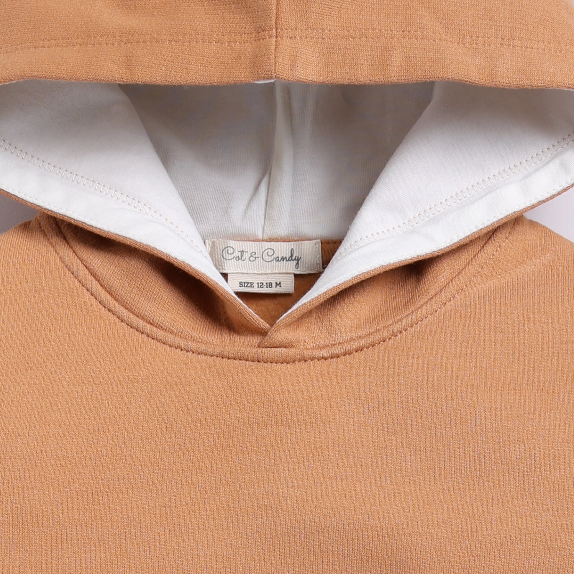 Order biscuit color organic fleece oversized hoodie for your 2-3 years baby - CotandCandyBaby