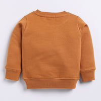 Load image into Gallery viewer, Order pumpkin spice color organic fleece oversized sweatshirt for your 2-3 years baby - CotandCandyBaby
