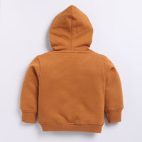 Load image into Gallery viewer, Find pumpkin spice color organic fleece oversized hoodie for your 18-24 months baby - CotandCandyBaby
