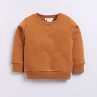 Load image into Gallery viewer, Order pumpkin spice color organic fleece Sweatshirt &amp; jogger set for your 2-3 years baby - CotandCandyBaby
