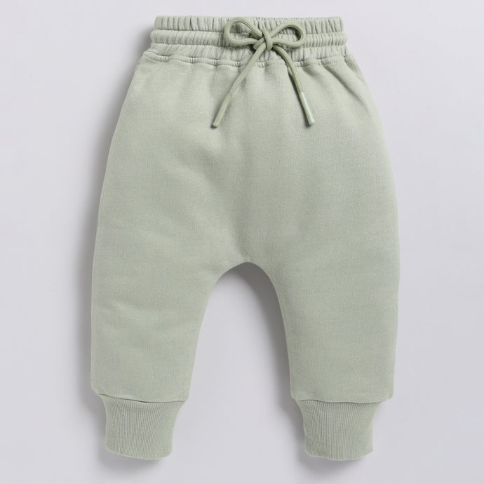 Buy tea color organic fleece relaxed jogger online for your 3-4 years baby - CotandCandyBaby