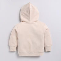 Load image into Gallery viewer, Buy almond color organic fleece hoodie &amp; jogger set online for your 3-4 years baby - CotandCandyBaby
