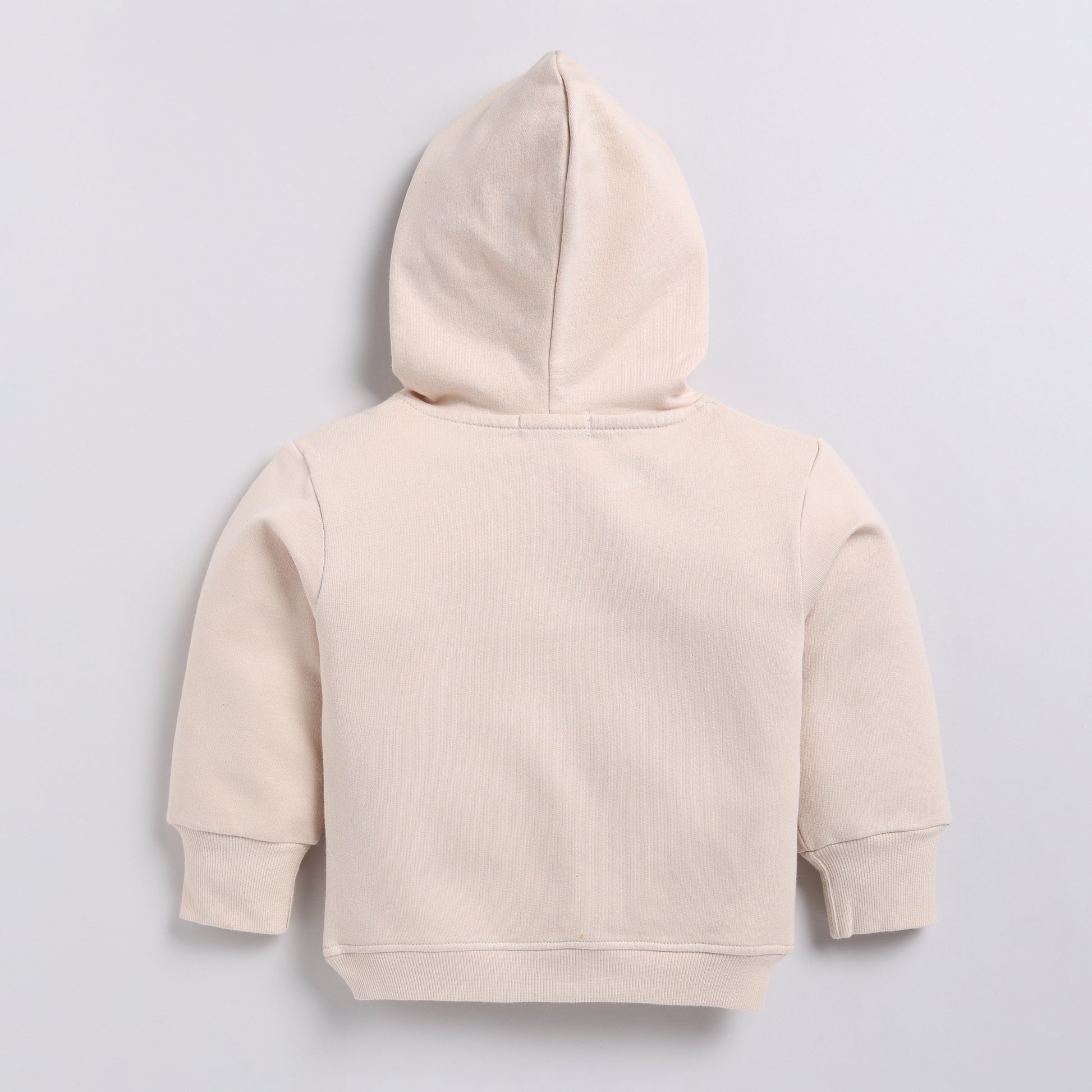 Find almond peach color organic fleece oversized hoodie for your 18-24 months baby - CotandCandyBaby