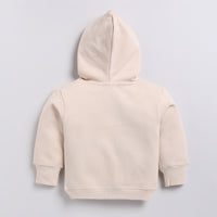 Load image into Gallery viewer, Find almond peach color organic fleece oversized hoodie for your 18-24 months baby - CotandCandyBaby
