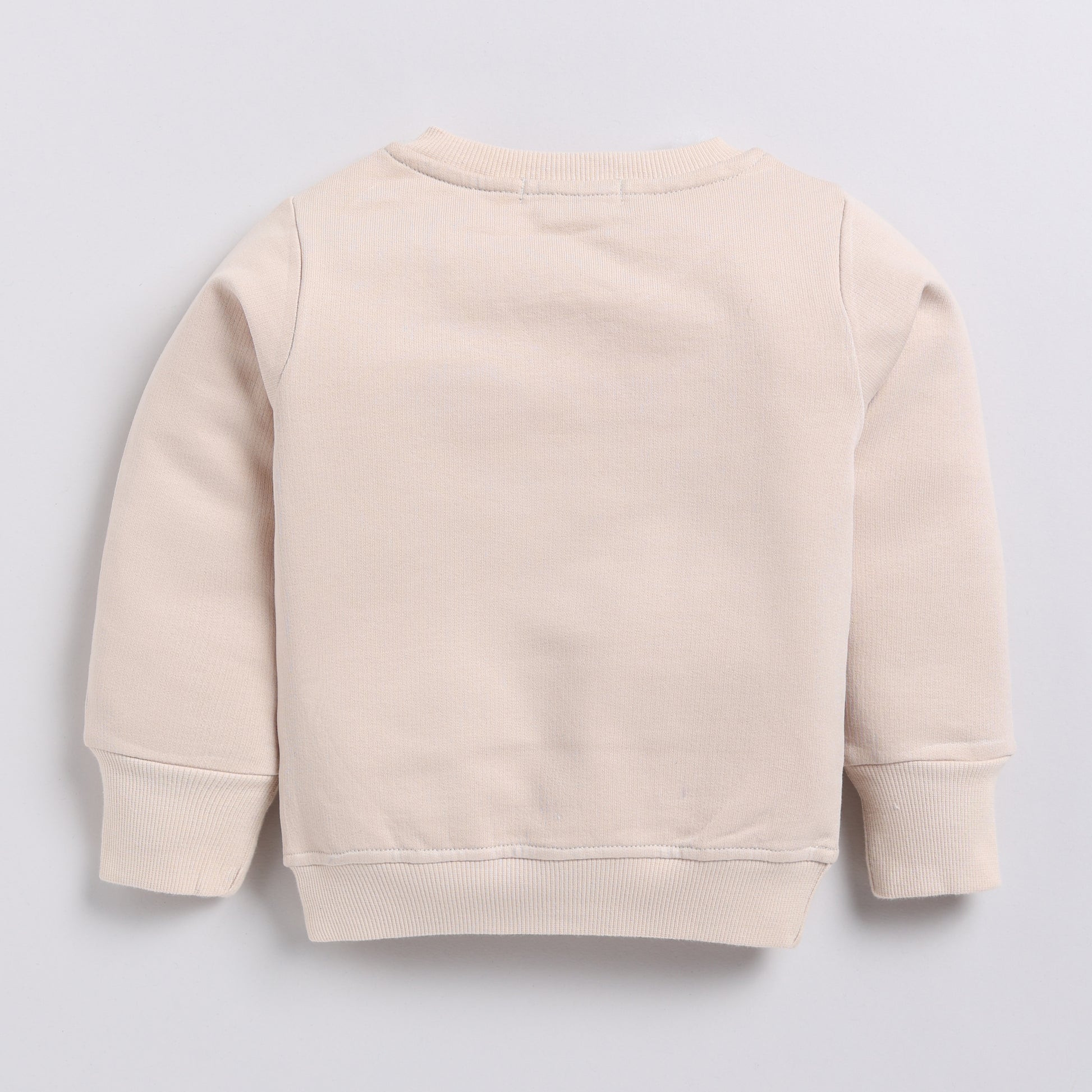 Find almond peach color organic fleece oversized sweatshirt for your 18-24 months baby - CotandCandyBaby