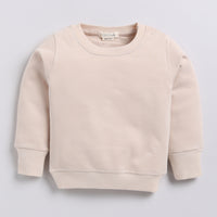 Load image into Gallery viewer, Buy almond peach color organic fleece oversized sweatshirt for your 3-6 months baby - CotandCandyBaby
