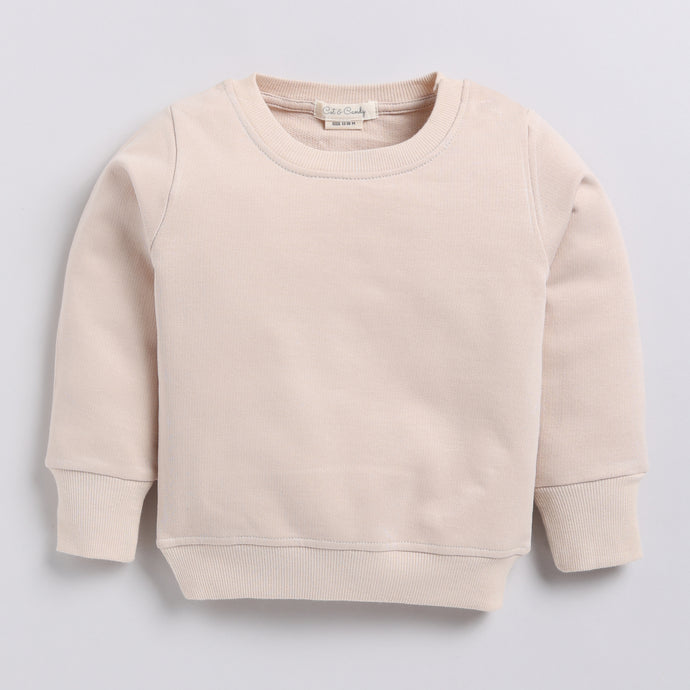 Buy almond peach color organic fleece oversized sweatshirt for your 3-6 months baby - CotandCandyBaby